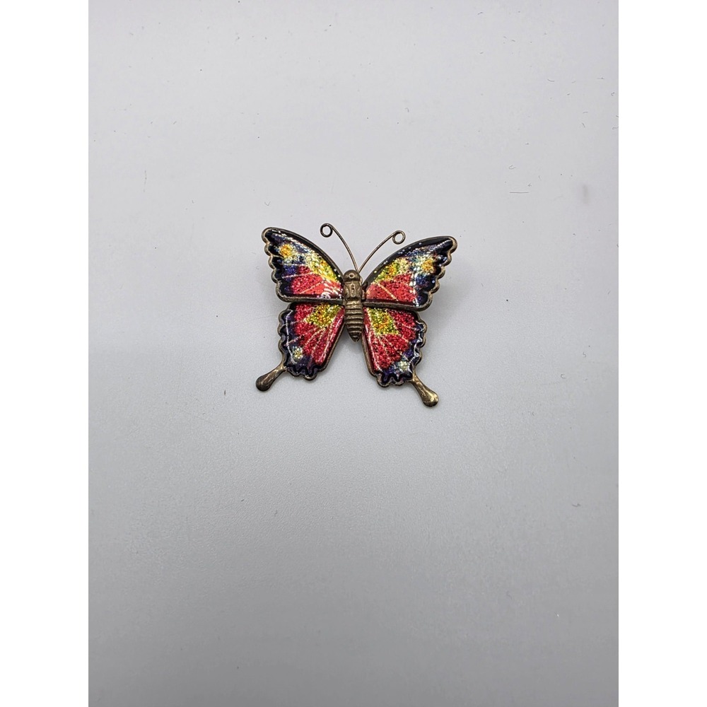 Butterfly Glitter Brooch Vintage Pin Jewelry Colorful Spring Summer Fashion Gold
